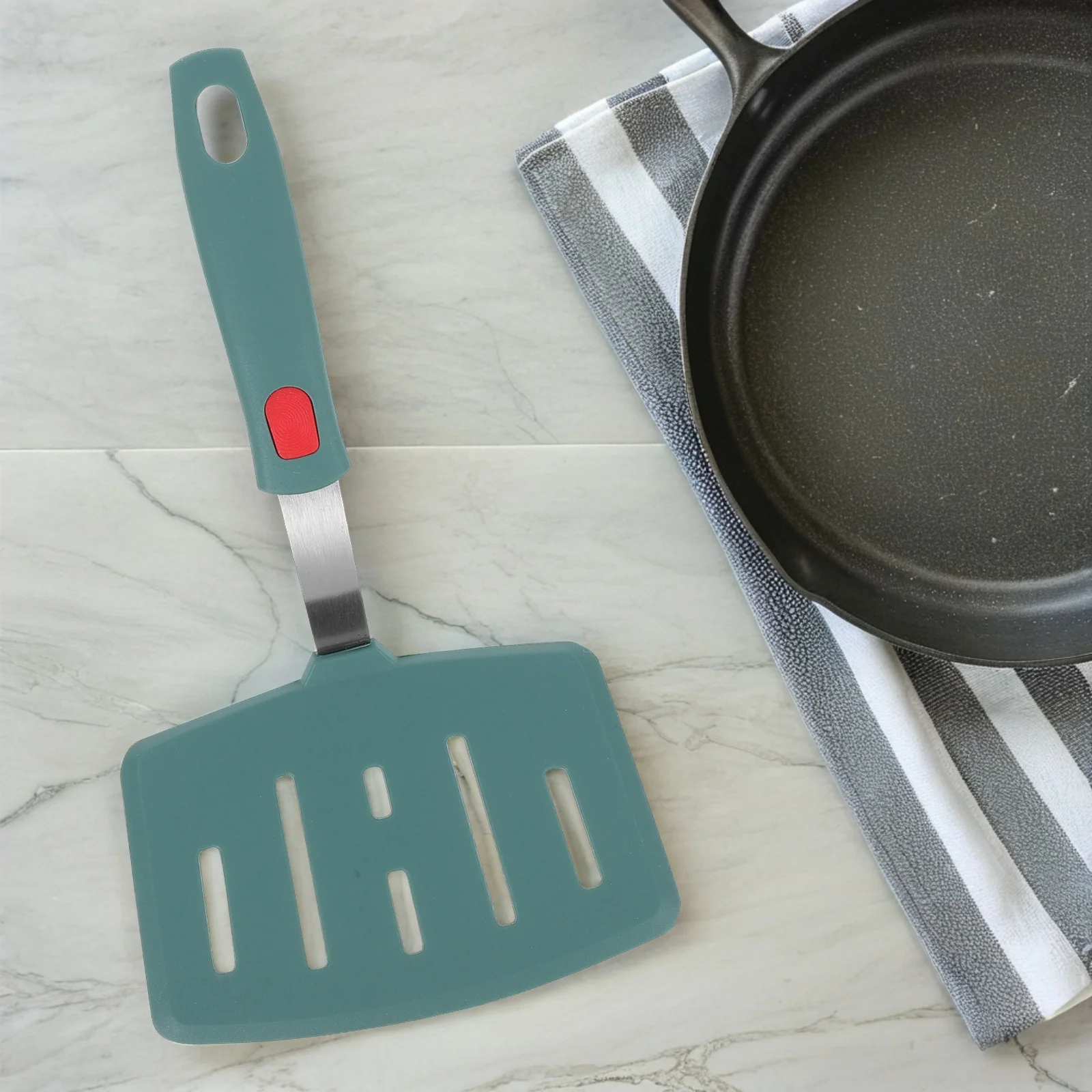 

Silicone Cooking Shovel Fish Spatula Flat Turner Kitchen Silica Gel for Pancake Wide