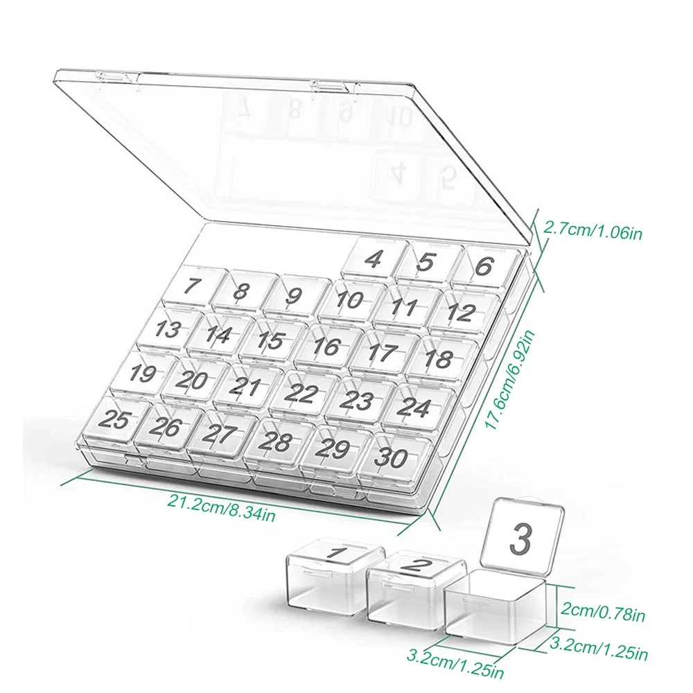 1Pcs Monthly Pill Organizer, 30 Day Pill Box, 4 Weeks One Month Pill Cases, Large Compartments Medicine Organizer for Vitamins