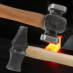 Wood Handle Steel Hammer Sheet Metal Hammers Iron Hammer Blacksmith Forging Household Wooden Handle Hand Forging Tools Accessory