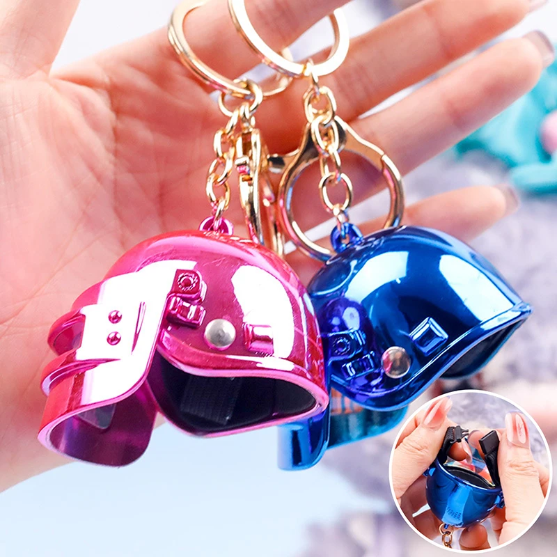 Hot Battlegrounds Game Colorful Helmet Keychain DIY Doll Hard Hat Car Key Pendant Wallet Accessories Children Toys Gift Decor