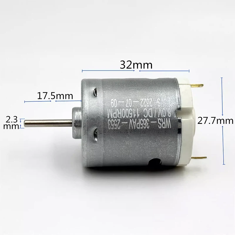

RS-365PA-2553 Mini 365 Electric Motor DC 5V 6V 8V 12V 17500RPM High Speed Carbon Brush Micro 28mm Round Motor DIY Toy Model