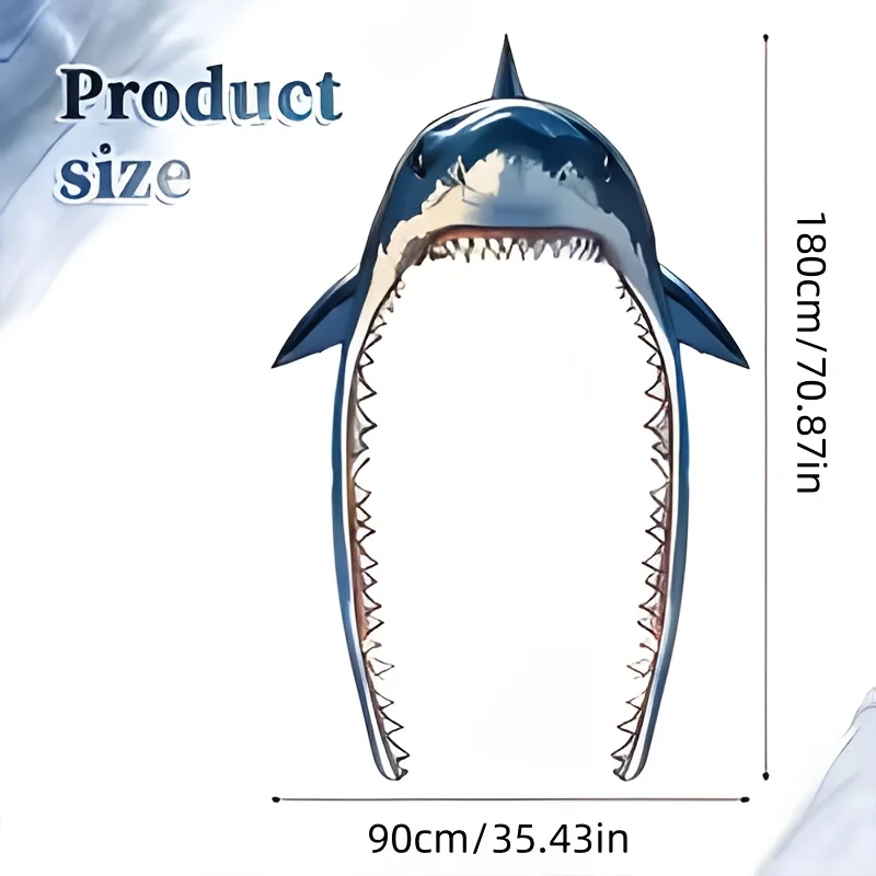Drapeau de porte 2D, 1 bannière de porte à bouche de requin, décoration de fête d'anniversaire et d'anniversaire en polyester durable, décoration de maison et de fête