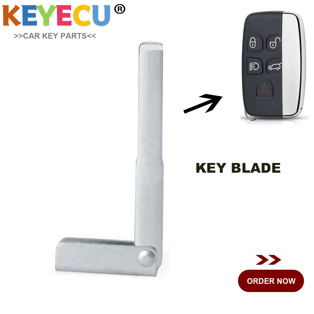 KEYECU for for Jaguar XE XF XJ XK Land Rover LR2 LR4 Range Rover Smart Emergency Key Blade Insert Uncut for KOBJTF10A