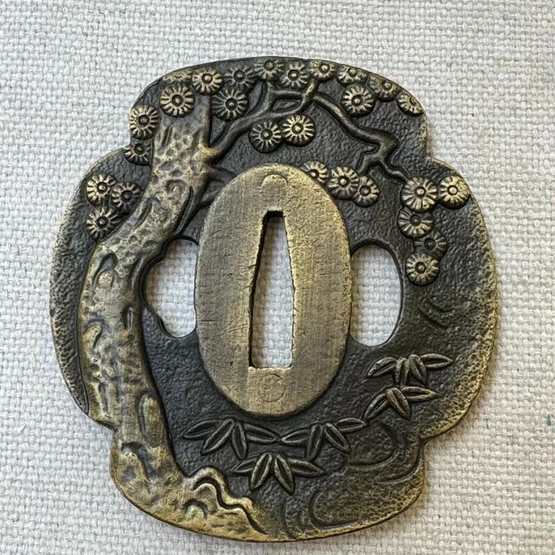 

Forged Sword Fitting Home Decorate Blade Part Handle Guard Tsuba Tree For Japan Kataba Sabre Edged