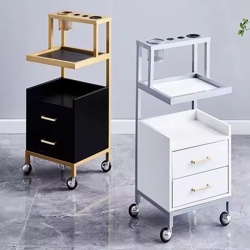 Multifunctional Metal Plastic Barber Shop Salon Trolley Hairdresser Tool Table Multi-Layer Storage Rack Bedroom Apartment