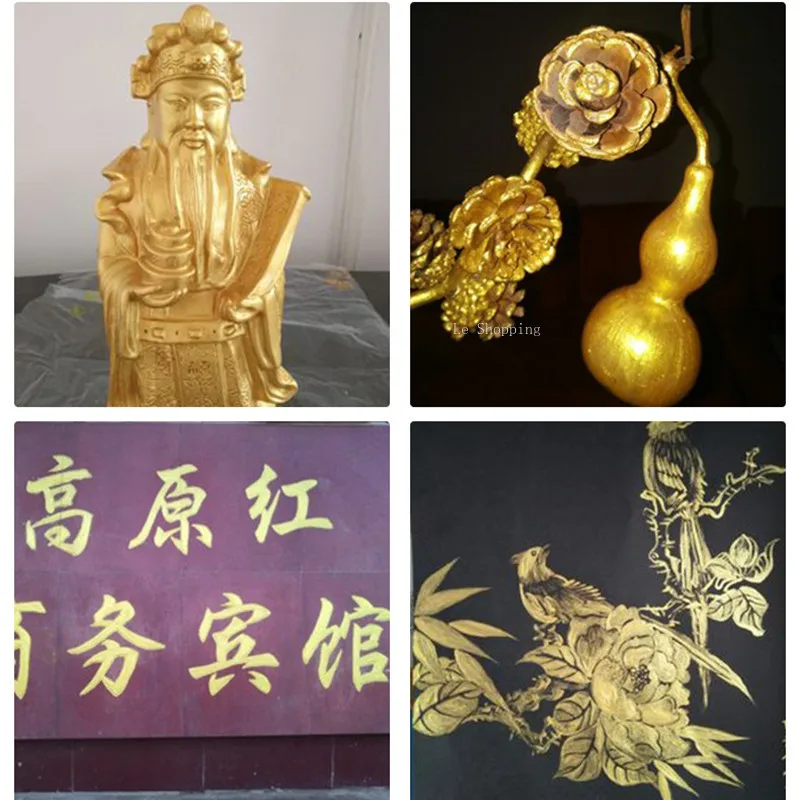 Water-based Gold Foil Paint DIY Sculpture Furniture Coloring Pigments Buddha Plaques Tombstones Metal Crafts Painting Pigments