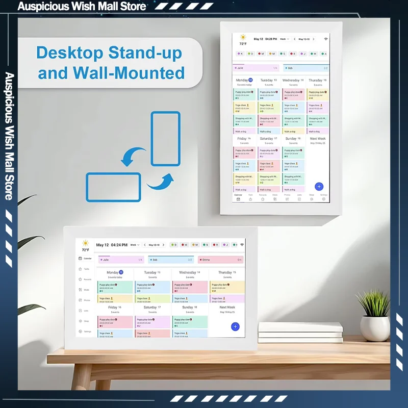 15,6 Zoll Touchscreen WLAN Smart Digitaler Kalender Interaktives Display Digitaler Bilderrahmen Kalenderplaner mit APP für die Familie
