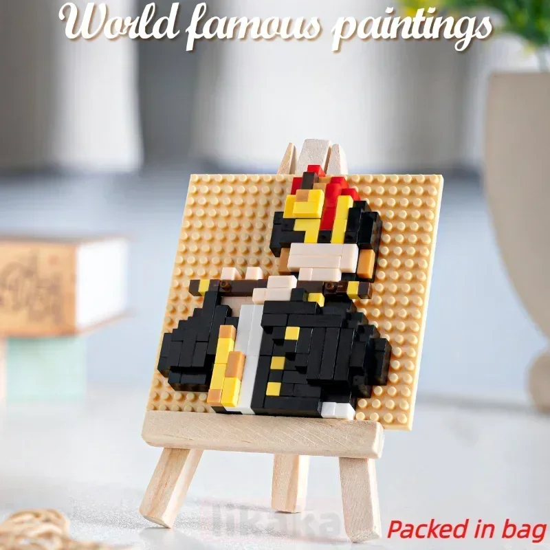 3D Pixel Art Famous Paintings Building Blocks Creative Van Gogh Starry Sky Micro Blocks DIY Toys Children\'s Gift Home Decoration