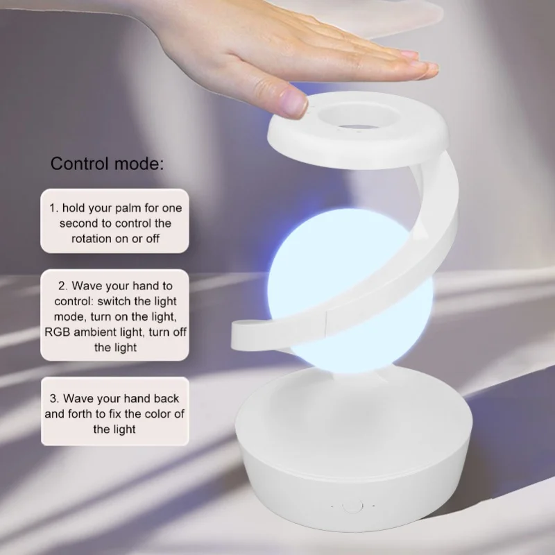 الحديثة دوامة أباجورة مبتكرة 3D البصرية الإرتفاع الكرة LED الجدول مصباح لغرفة النوم غرفة المعيشة مكتب الأبيض