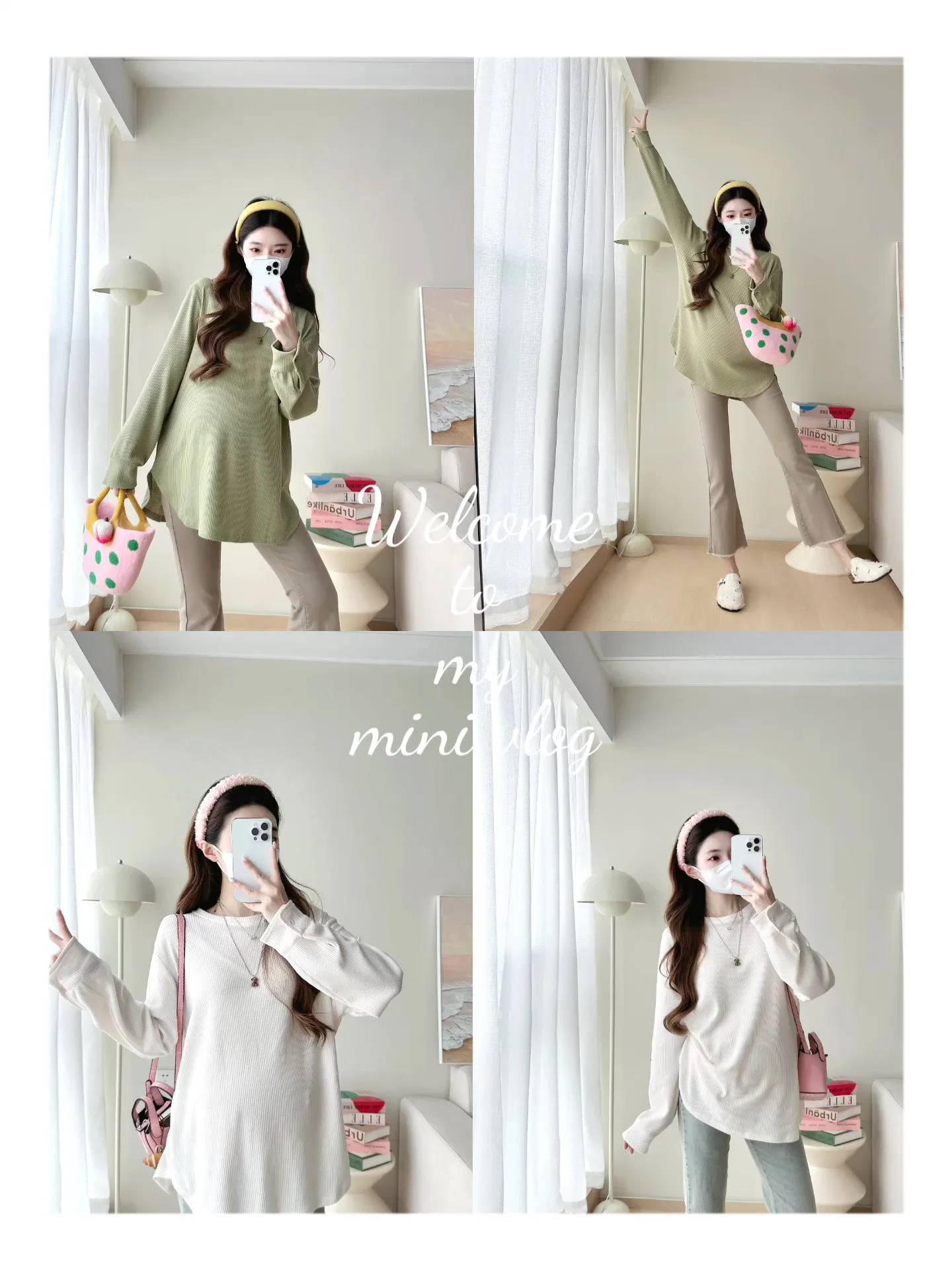 2025 Spring Autumn New Maternity Knit Top - Loose Fit Casual Round Neck Pregnancy Blouse Youth Pregnant Women Shirts