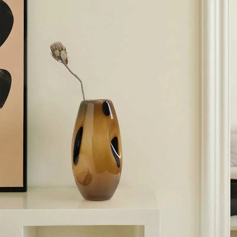 Glass Vase Polka Dot Pattern Irregular Flower Vase Flower Arrangement Accessories Terrarium Home Decoration Accessories