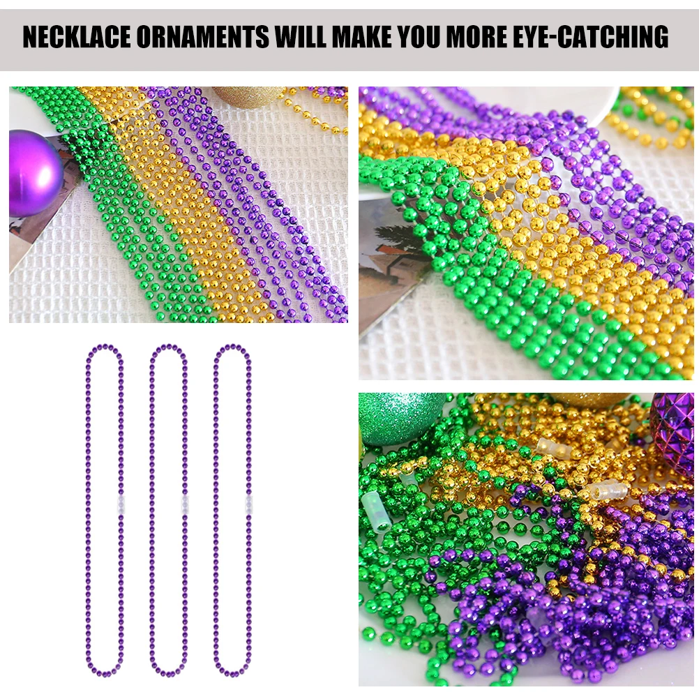 

10 Pcs Bead Chain Necklace Colorful Plastic Party Beads Bulk Carnival Favors Decorative Necklace Bead String Jewelry