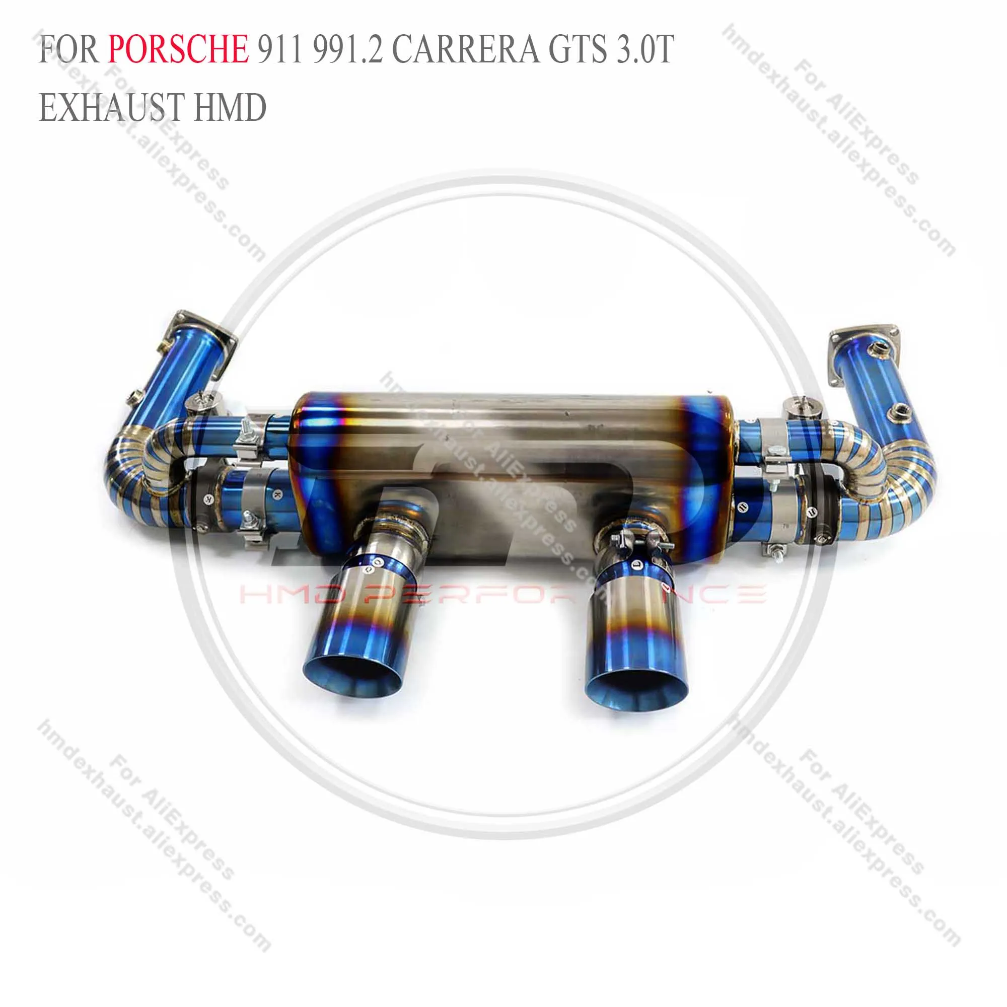 HMD Titanium Exhaust System Performance Catback for Porsche 911 991.2 Carrera GTS 3.0T Muffler With Valve