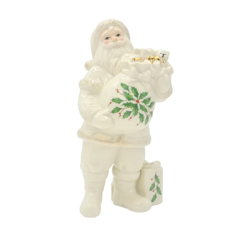 Merry Christmas Lenox Ceramic Santa Claus Figuries Christmas Gifts Party Decorative Ornaments Gifts Home Decoration Accessories