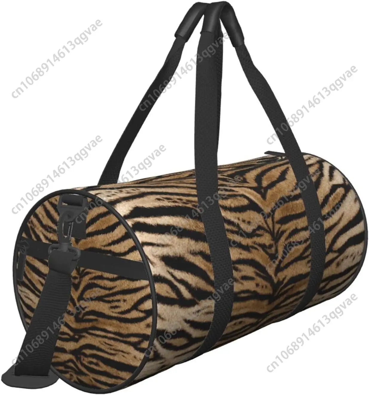 Sports Gym Bag Tiger Texture Print Travel Duffel Bag Shoes Compartment For Men Women Foldable Lightweight Yoga Gym Sports Bag