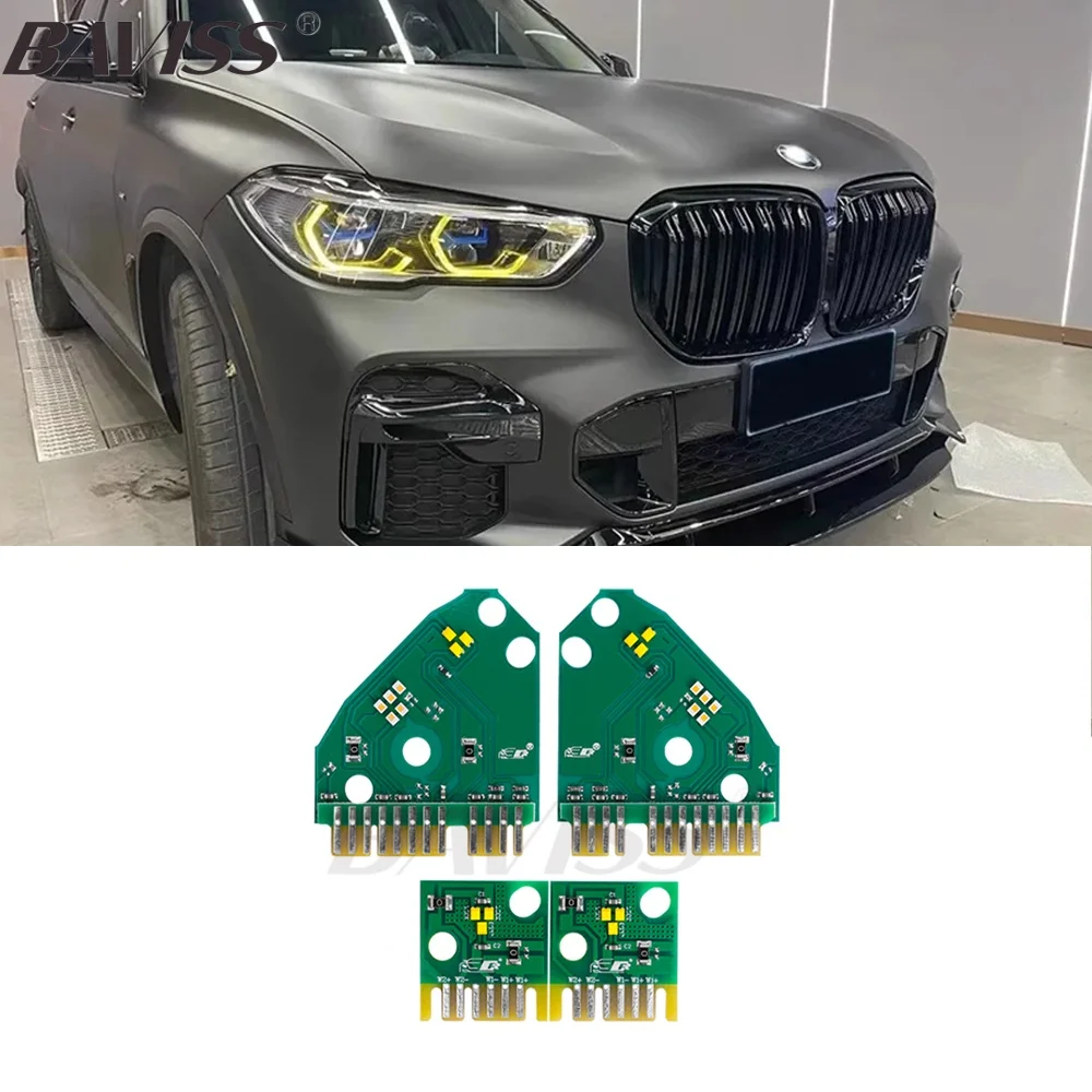 

Модули DRL желтого, красного, синего цвета Angel Eyes для 2019 2021 2022 G05 X5 G06 X6 F95 X5M F96 X6M Лазерные фары дневных ходовых огней