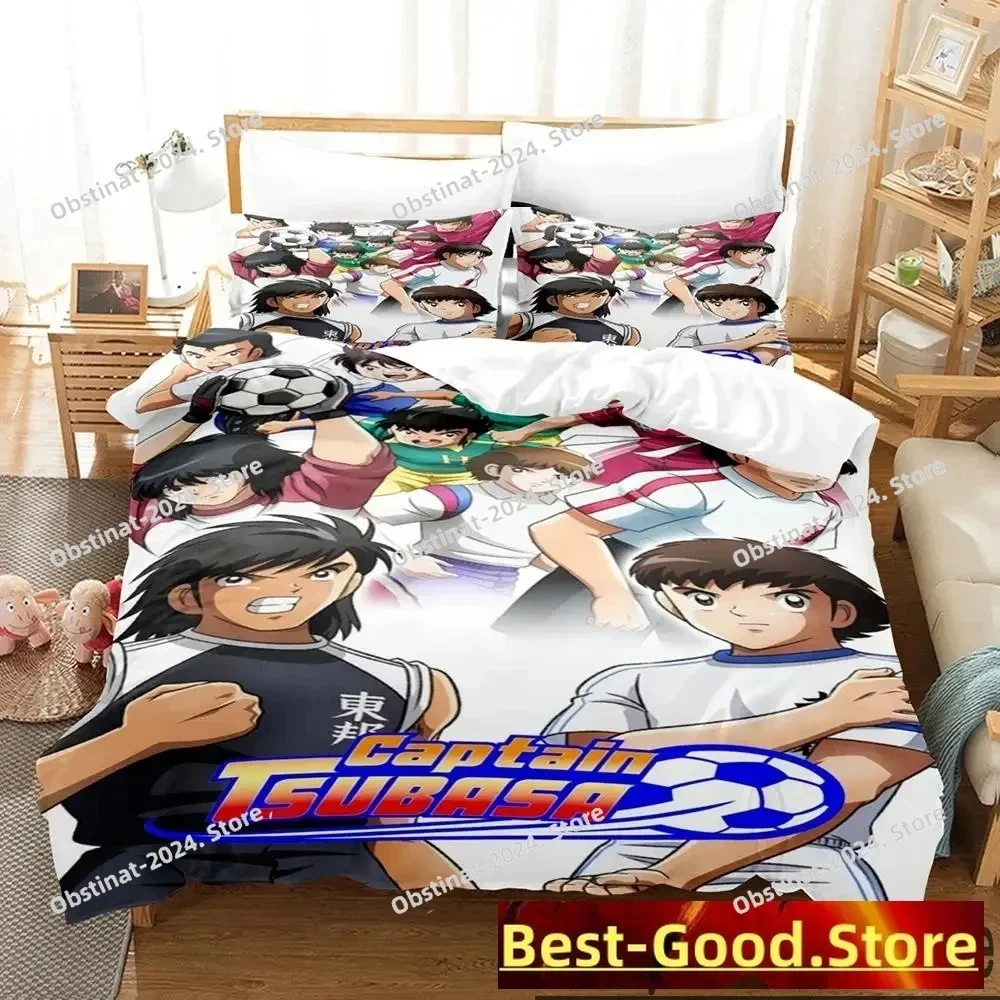 

3D Captain Tsubasa Anime Bedding Set Printed single Comforter Quilt Bed Cover Duvet Cover Pillow Case 3 Pieces Kids Adult Size