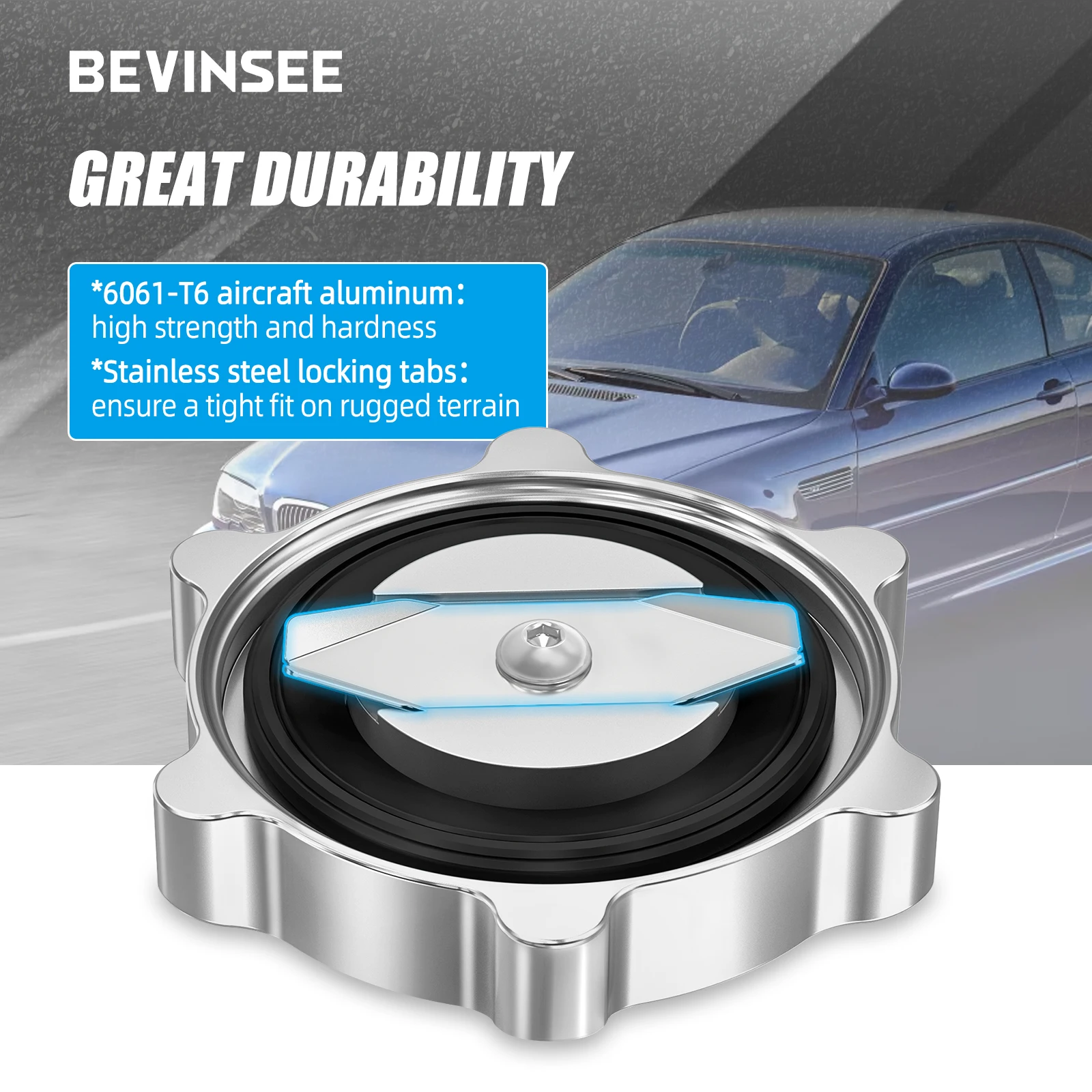 Bevinse tampa de enchimento de óleo de motor estilo m, alumínio, para bmw e36 e46 e90 e92 328i 325i 323i e39 e60 525i 528i 530i x3 x5 z3 z4