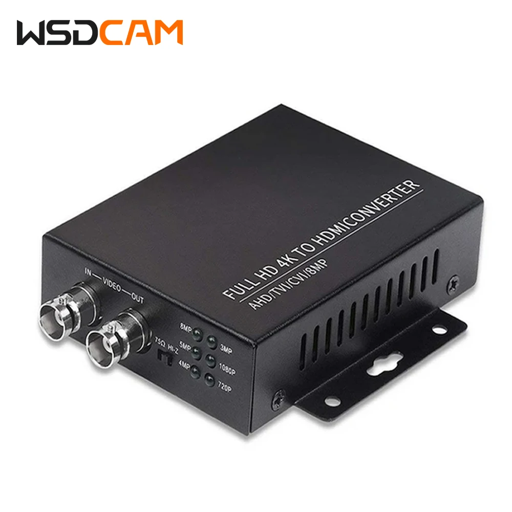 Wsdcam 4K 비디오 컨버터 어댑터, 720P/1080P TVI 8MP AHD 5MP CVI 5MP CVBS to HDMI 컨버터, 카메라 CCTV 테스터 컨버터