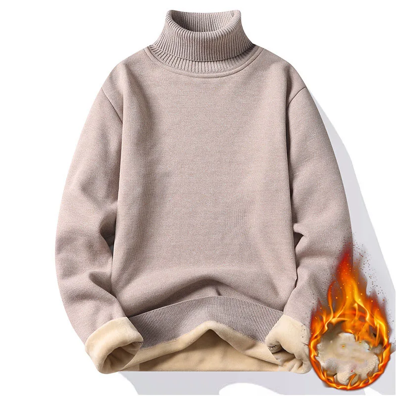 Sweter Rajutan Turtleneck Dasar Slim Fit Kasual Pria Pulover Kerah Tinggi Mantel Bawah Rajut Hangat Pria Atasan Musim Gugur Musim Dingin MY919