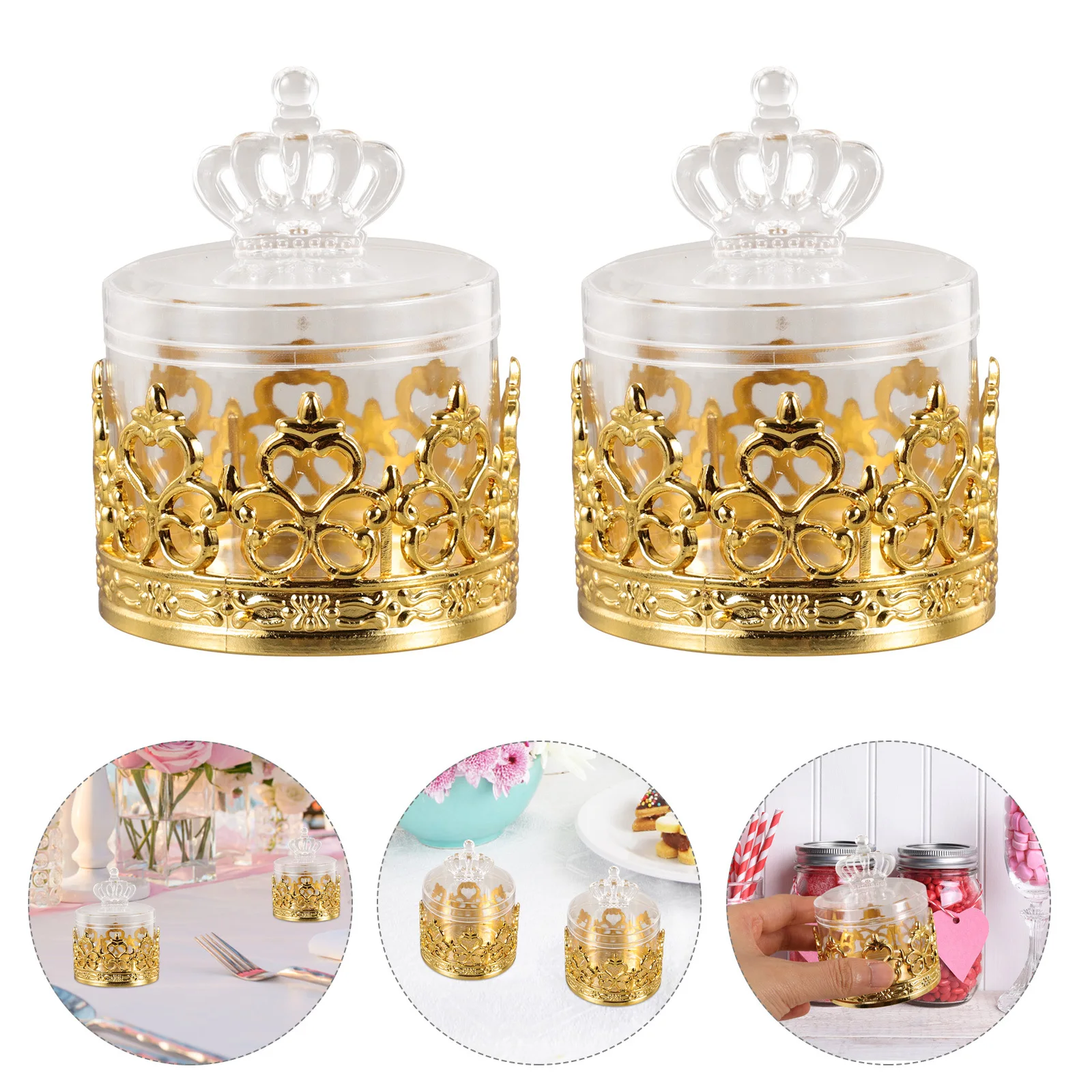 

12pcs Candy Gift Box European Style Crown Shape Small Treat Container For Party Wedding Favor Packaging Decorative Sweets