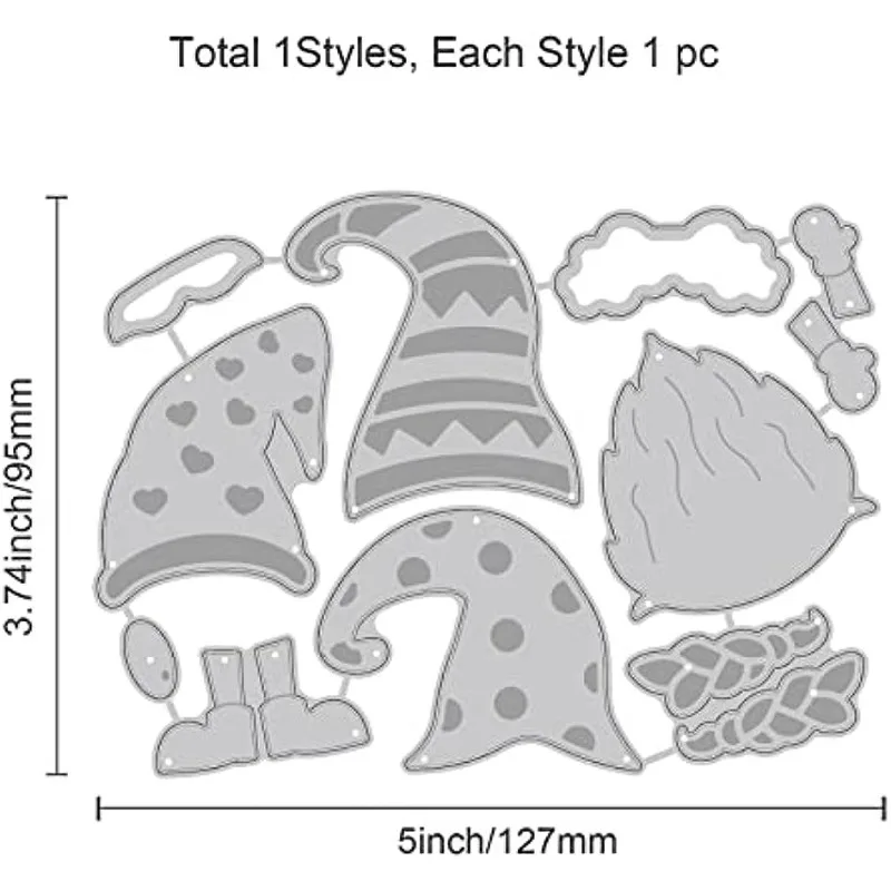 Matryce do wycinania gnomów metalowe matryce do wycinania pięknych wycinków szablon ze stali węglowej szablon do tworzenie kartek scrapbookingu