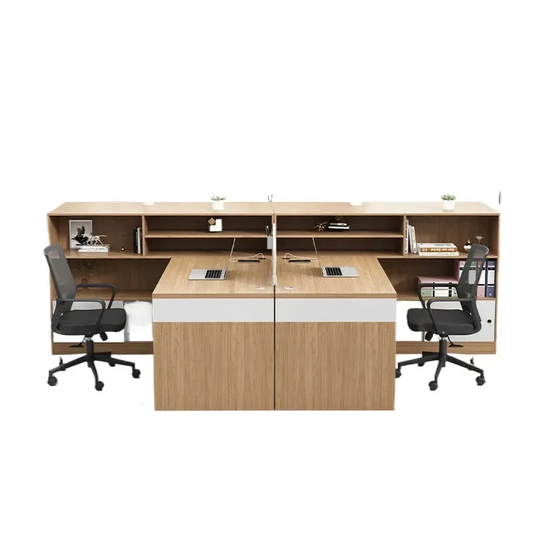 Staff Office Desk and Chair Combination Financial Workstation Double Face to Face Simple Modern