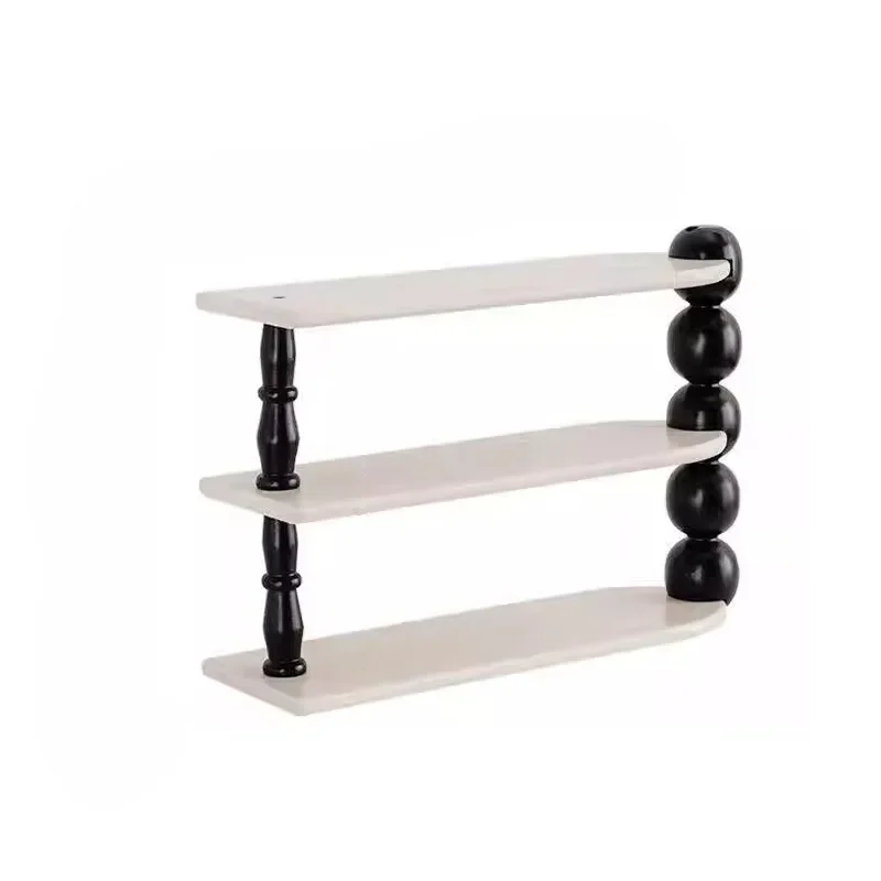 

Desktop retro multi-functional storage rack ins wind countertop finishing solid wood cup perfume multi-layer shelf