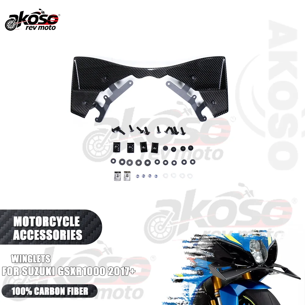 

Carbon Fiber GP Frontal Downforce Spoilers Winglets Alerones Moto Accesorios For Suzuki GSXR1000 GSXR1000R GSXR1000RR 2017-2025