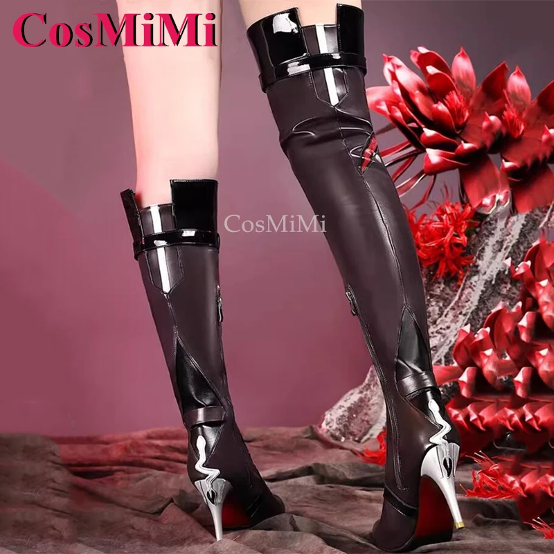 CosMiMi gra Honkai: Star Rail Acheron buty Cosplay kolor blaknąca skóra moda uniwersalne wysokie obcasy damskie akcesoria do odgrywania ról