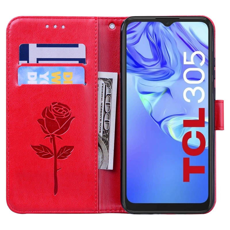 TCL305 Coque Cover For TCL 305 Case Flip Magnetic Card Stand Leather Wallet Phone Protective Book On For TCL 6102D Case Bag