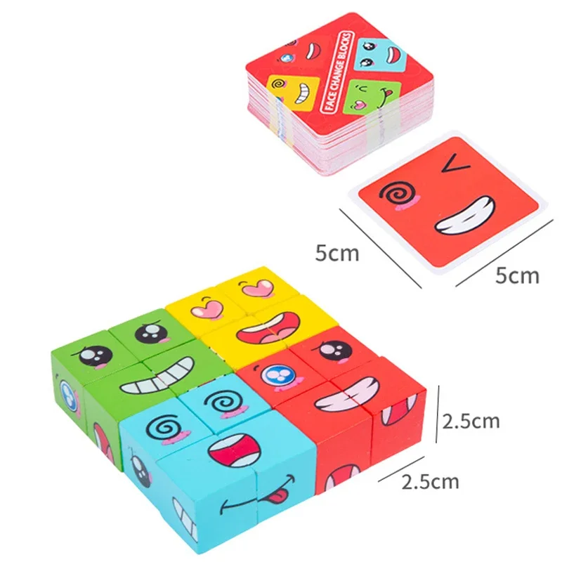 Cube Table Games Expression Puzzle Face Change Cube Building Blocks Toys Early Learning Educational Educational Toys