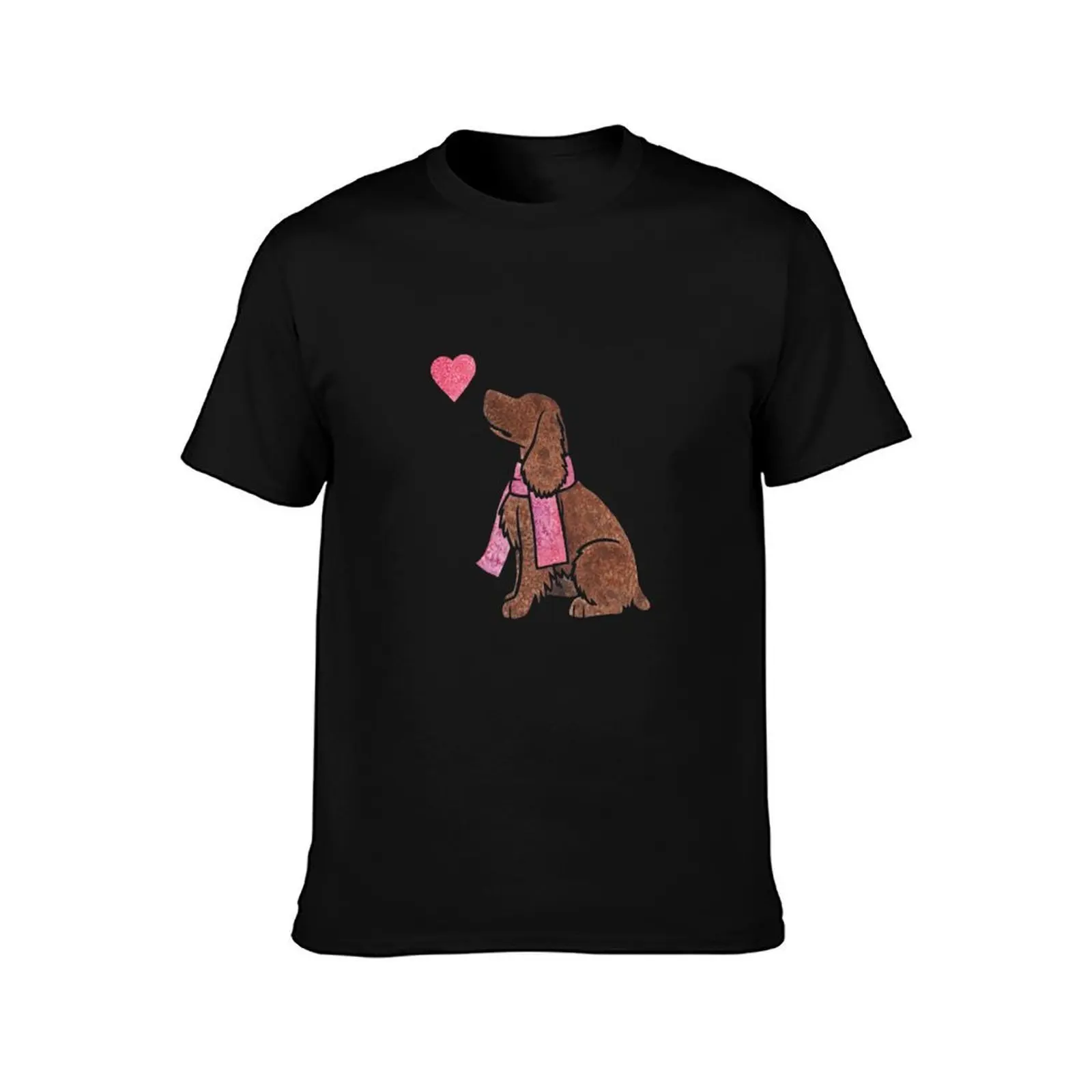 Watercolour Field Spaniel (liver) T-Shirt Basic Plain Tee for Spring and Summer
