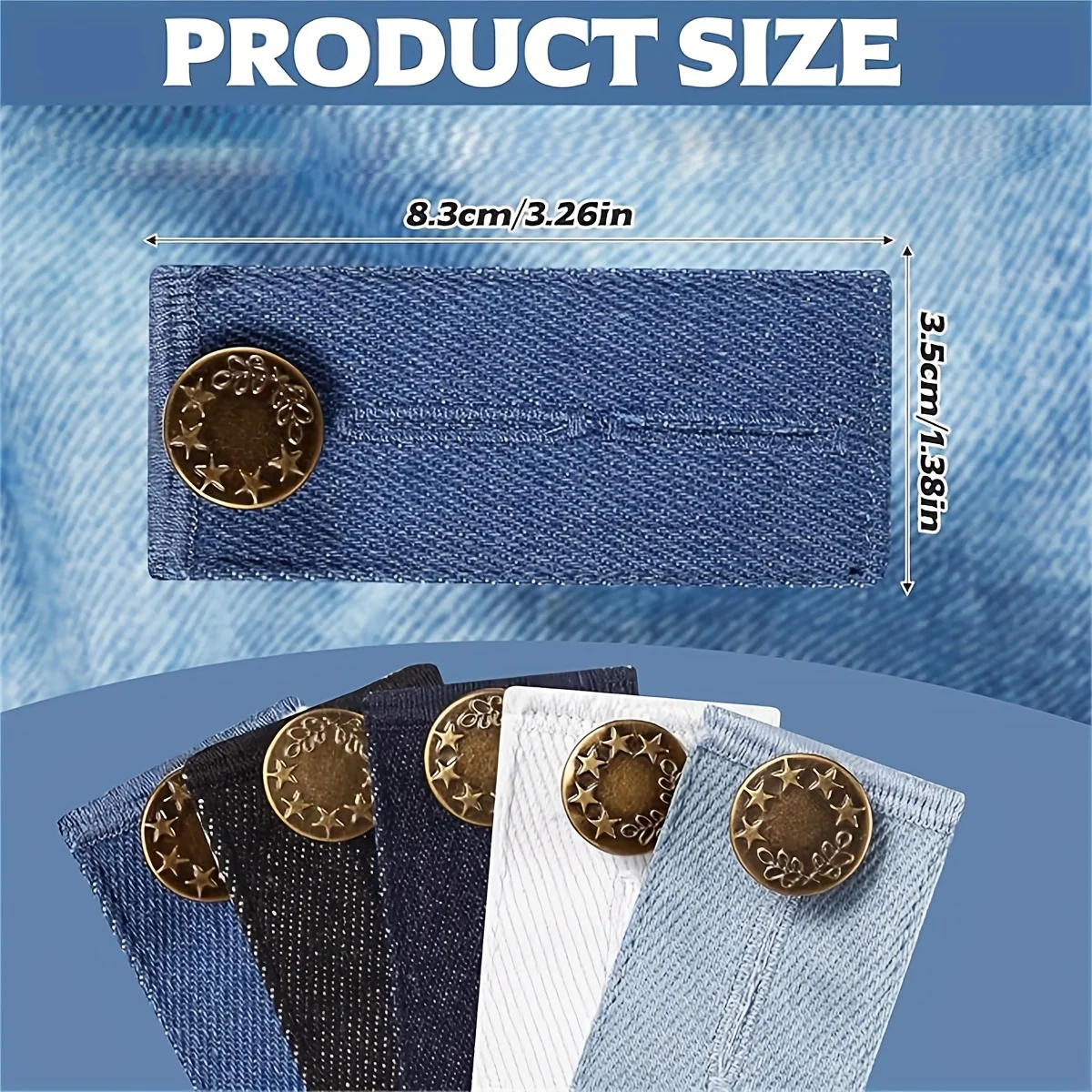 4 Pieces Denim Waist Extenders Button, Adjustable Waistband Extender for Women Men, Suitable for Pants Jeans Trousers Skirt
