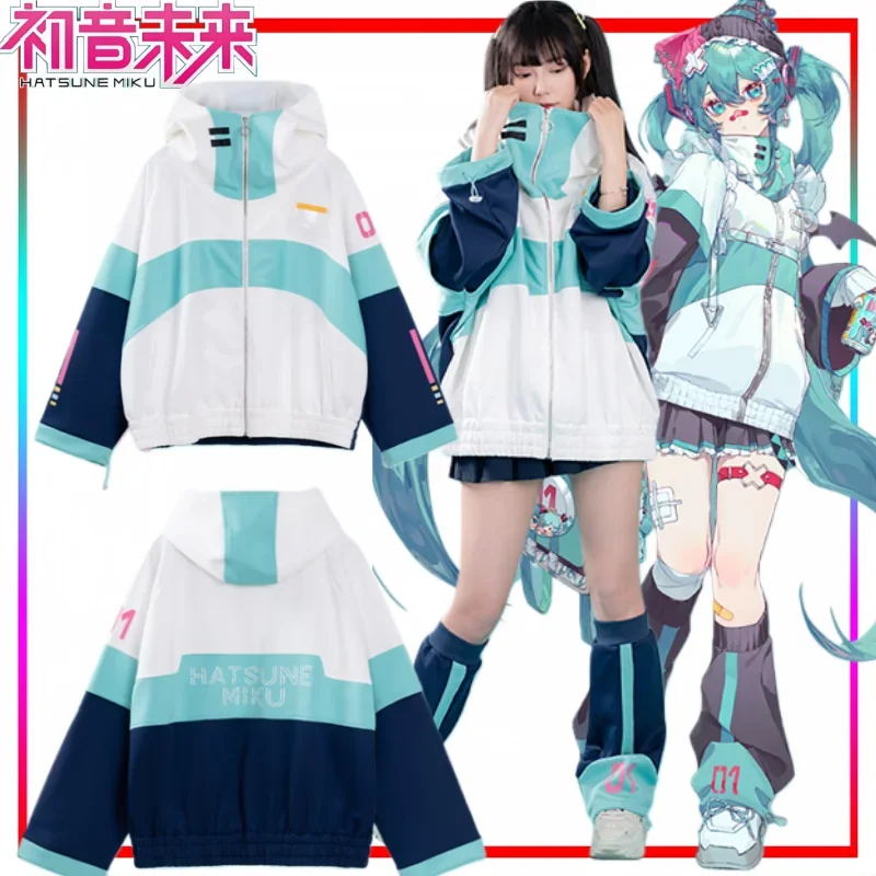 

New Hatsune Miku Future Rhythm Series Trench Coat Jacket Cartoon Hatsune Miku Hoodie Anime Merchandise Festival Gift