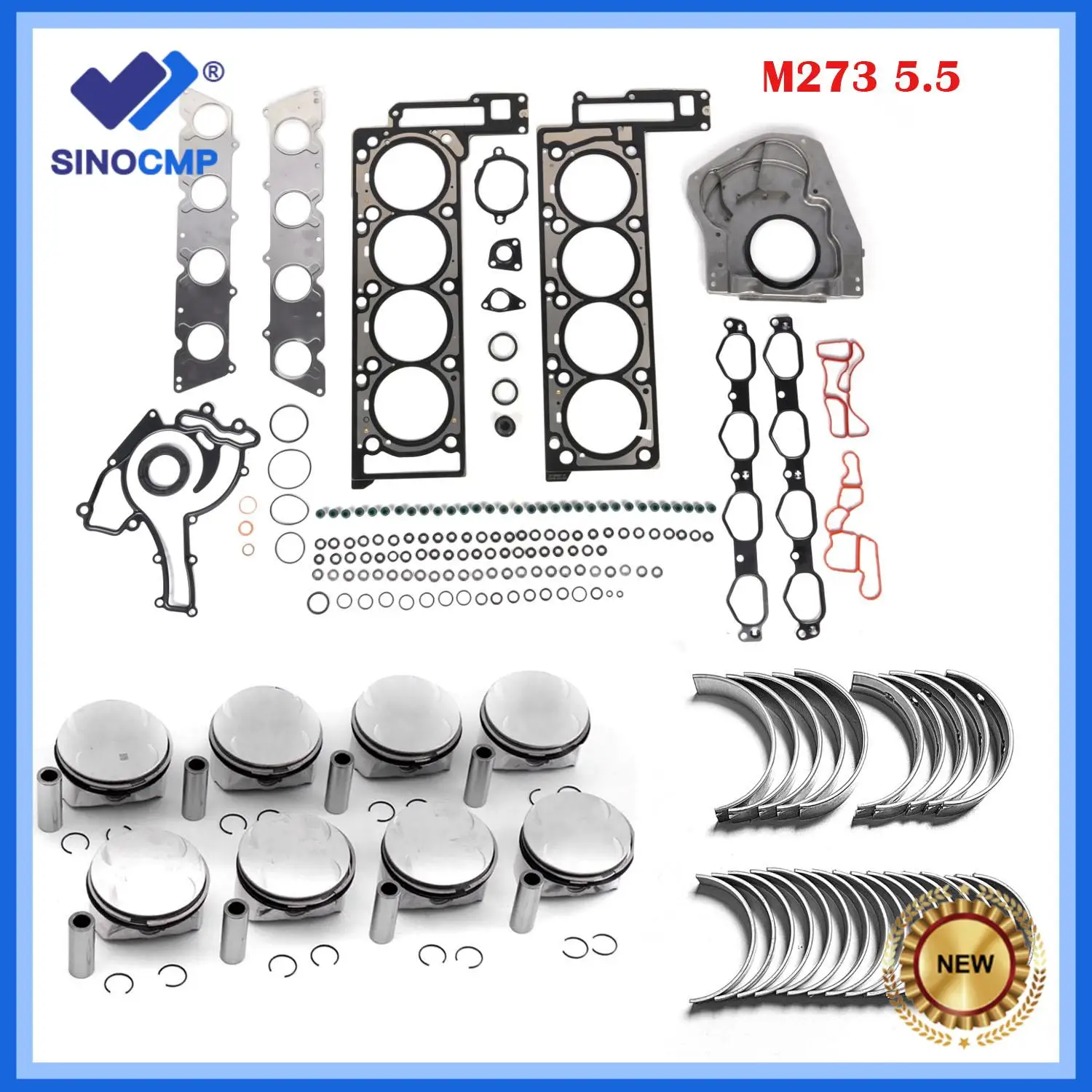 

M273 Engine Overhaul Kit & Pistons Rings & Con Rod & Crankshaft Main Bearing For Mercedes-Benz GL550 E500 S550 W212 W221 5.5 V8