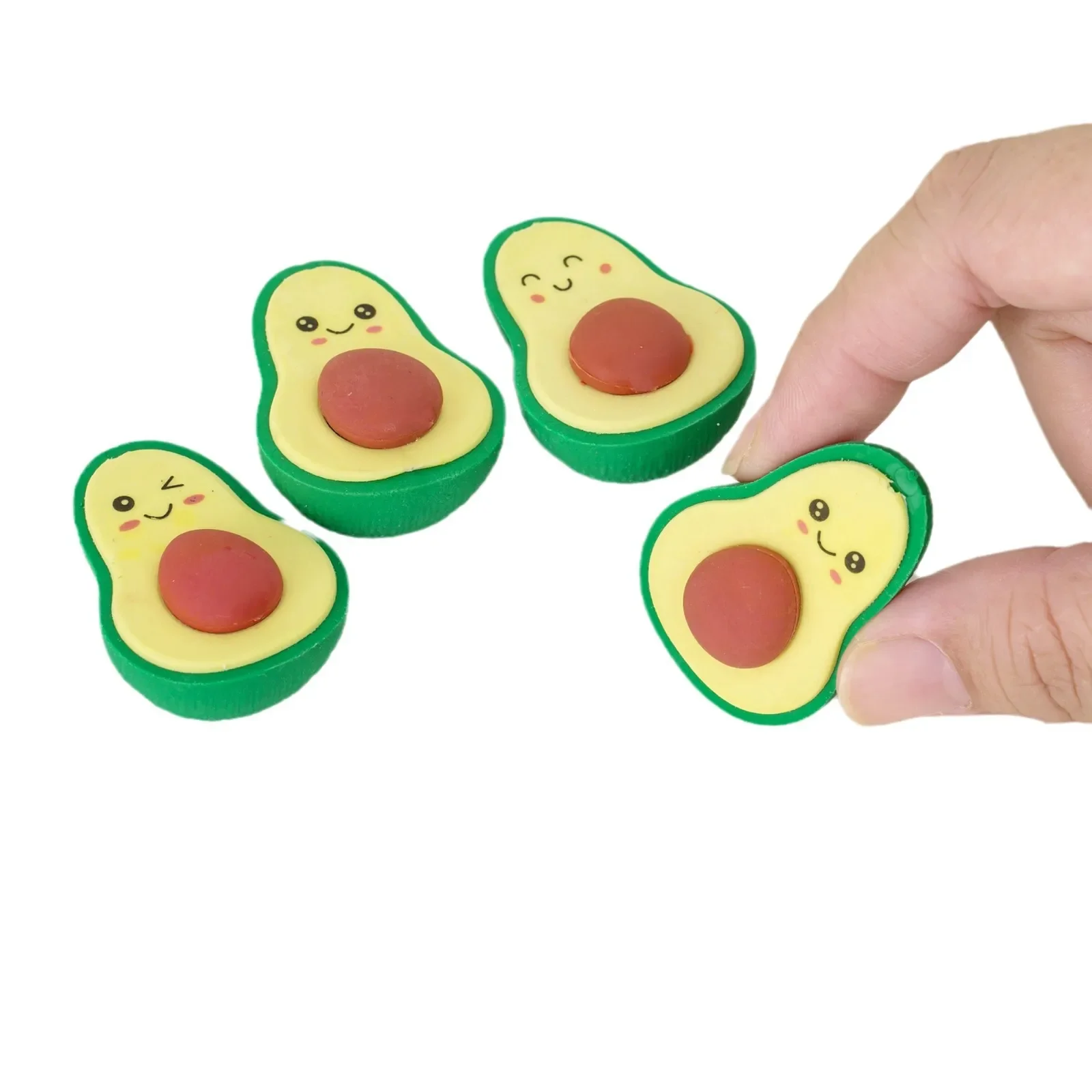 3 قطعة/الوحدة لطيف الكرتون Emote الأفوكادو ممحاة Furit محايات قلم رصاص المطاط انفصال Kawaii القرطاسية الاطفال اللوازم المدرسية الهدايا