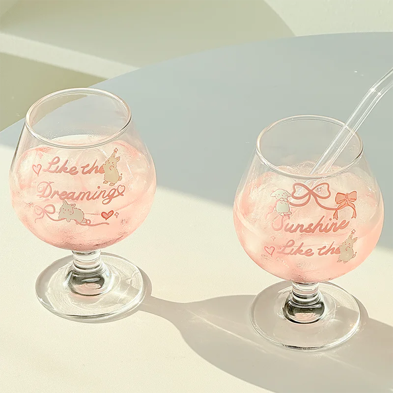 

Atmosphere Glass High End Exquisite Cup Retro Relief Diamond Cup High Footed Champagne Juice Cup