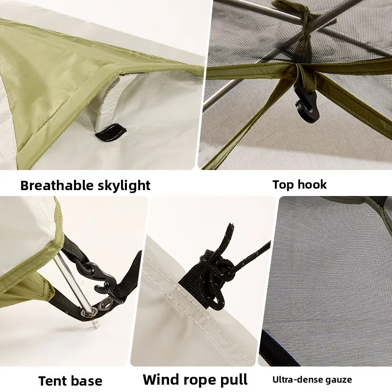 Hiking Mountaineering Trekking Camping Tent Double-Layer Waterproof Three Seasons Lightweight Aluminum Pole Overnight Use view 4