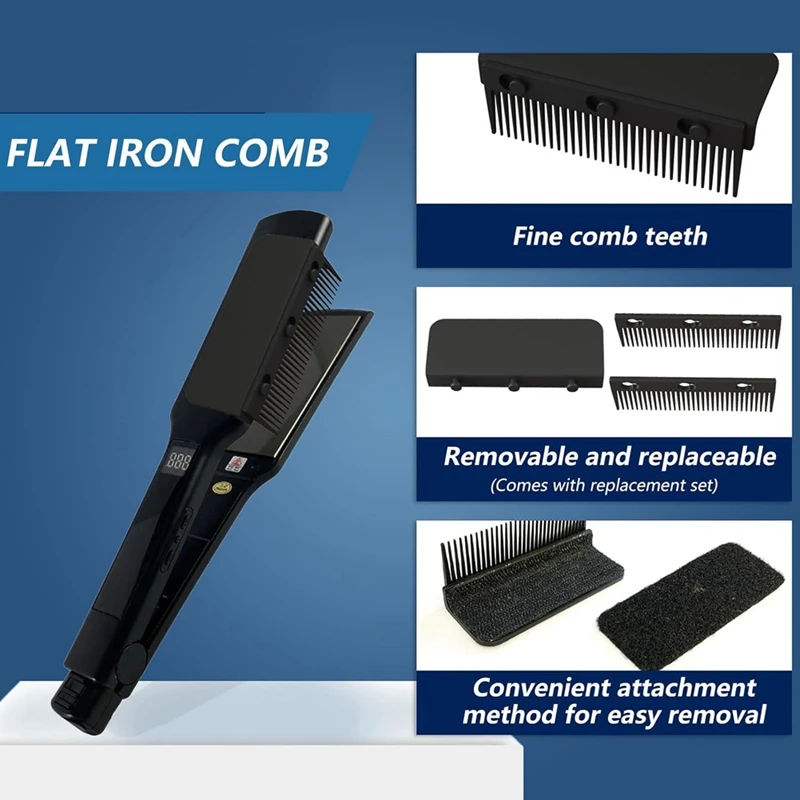 Flat Iron Comb Attachment Clip On, Grip Comb For Flat Iron, Flat Iron Hair Straightener Comb, For Flat Iron