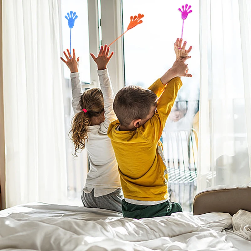 10-50Pcs Kids Funny Sticky Hands Toy Palm Elastic Sticky Squishy Slap Palm Toy Halloween Birthday Party Favors Kids Novelty Gift