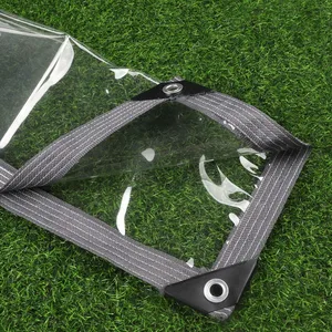 غطاء قماش القنب PVC الشفاف للشرفة ، قماش مشمع شفاف بنسبة 99.9٪ ، شاشة سياج مقاومة للرياح ومقاومة للماء ، قماش مقاوم للمطر أفضل 8 مظلة شرفة شفافة مبيعا - رقم 4