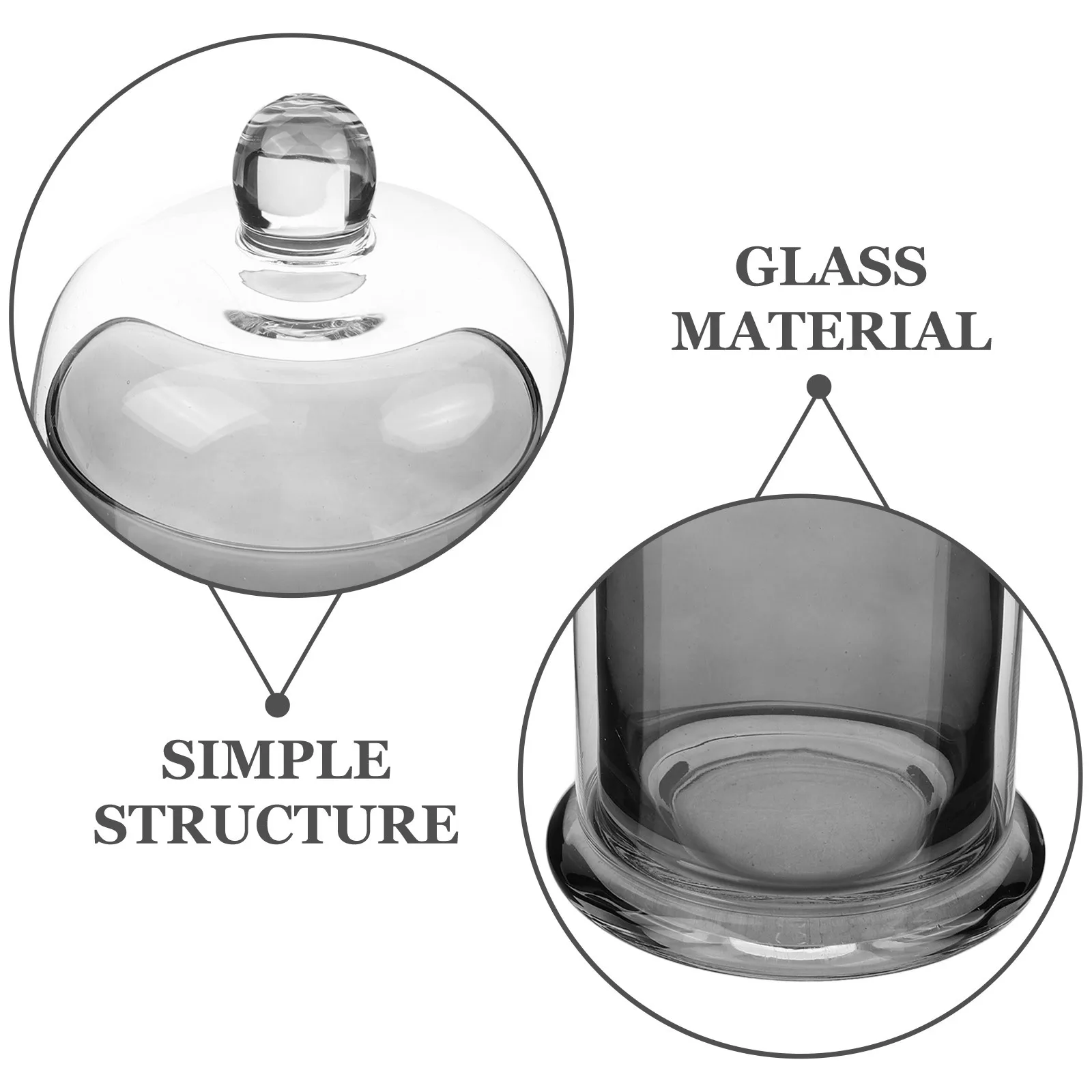 

1Set Glass Dome Cup Transparent Glass Cloche Clear Display Dome for Romantic Home Decor Holder Wax Cup