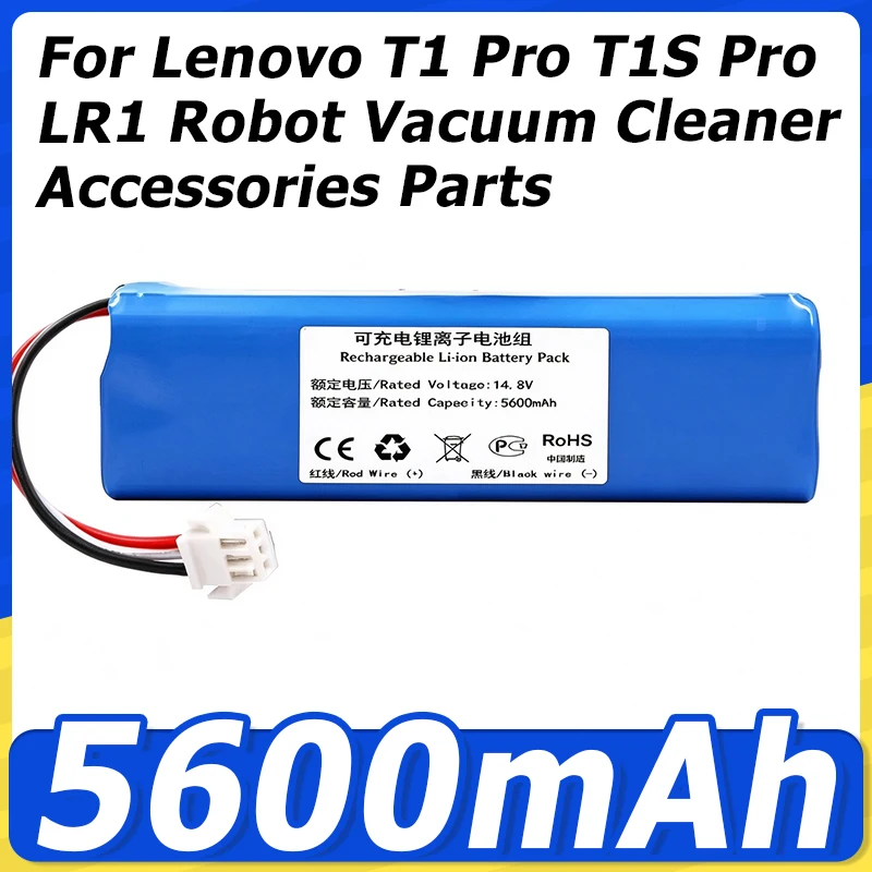 14.4V 5600mAh Replacement Battery For Lenovo T1 Pro T1S Pro LR1 Robot Vacuum Cleaner Accessories Parts
