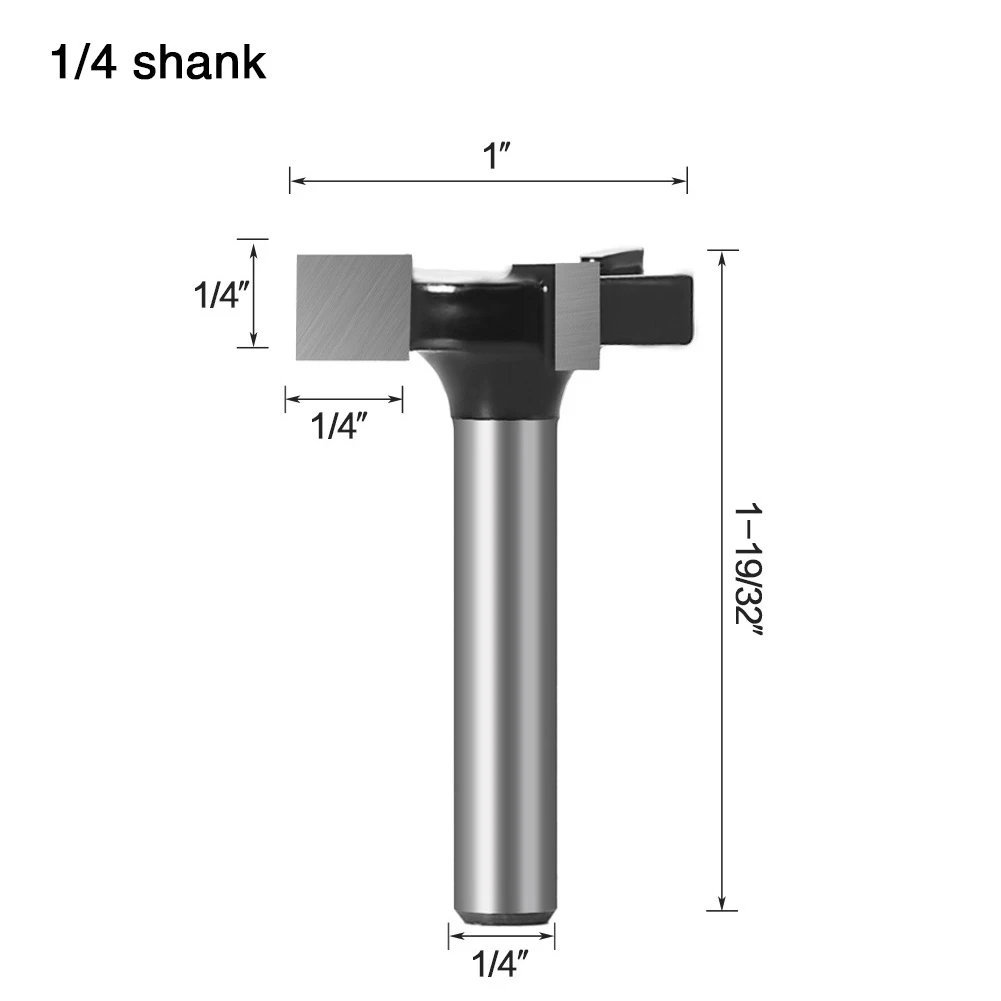 Spoilboard Surfacing Router Bit Tipped Tool Versatile Carbide Tipped 1/4 Inch CNC Spoilboard Surfacing Router Bit