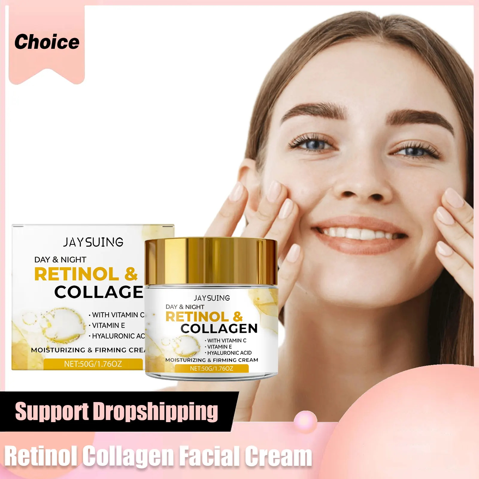 

Retinol Collagen Cream for Face Hyaluronic Acid Anti Aging Moisturizer Reduce Fine Lines Wrinkle Lifting Firming Day Night Cream