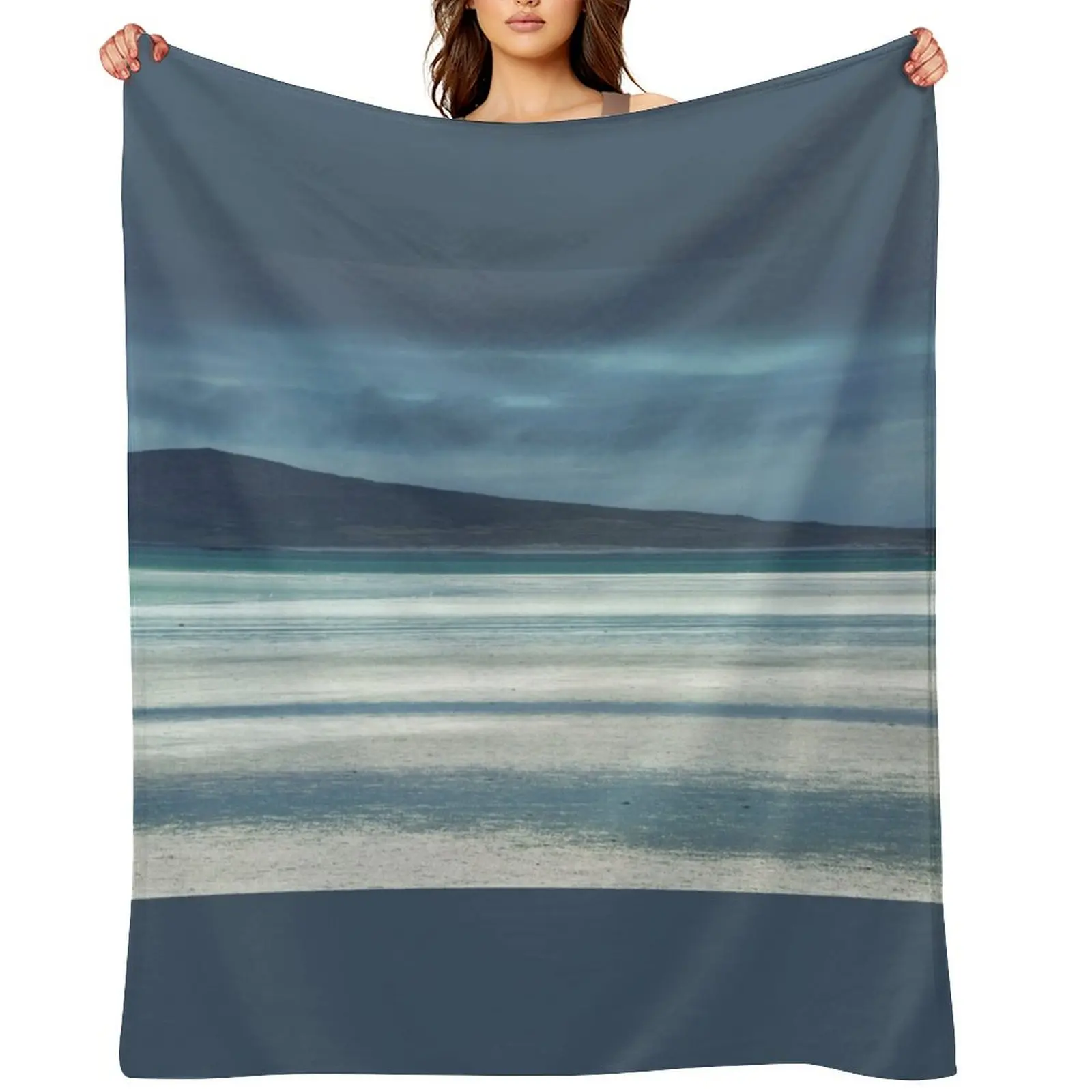 

Outer Hebrides North Uist Clachan Sands Scotland Throw Blanket Flannels Weighted Camping Bed linens Blankets