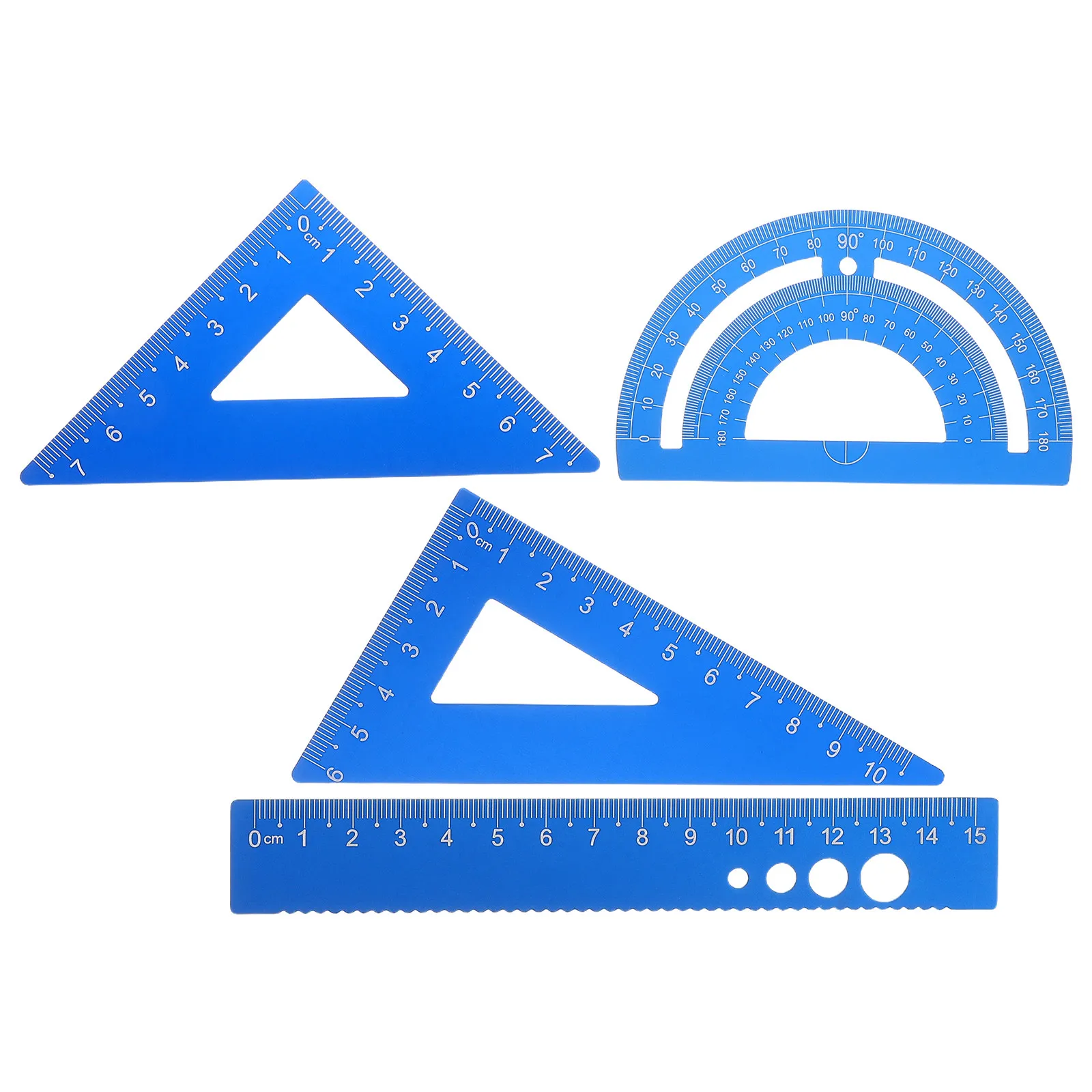 1 set Ruler Tool Drawing Measuring Halloween Christmas New Year Aluminum Alloy Ruler Set Drawing Ruler Set Drafting Ruler Set