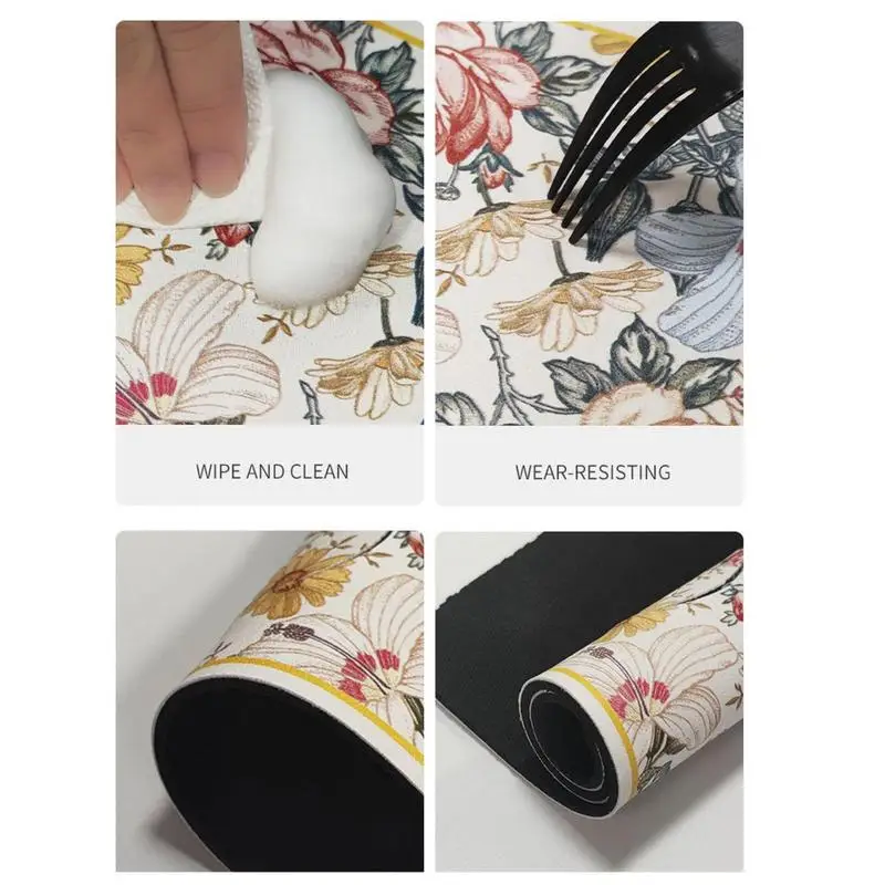 Kitchen Faucet Splash Guard Diatom Mud Floral Pattern Splash Guard Mat For Kitchen Quick Draining Pad Behind Faucet Countertop
