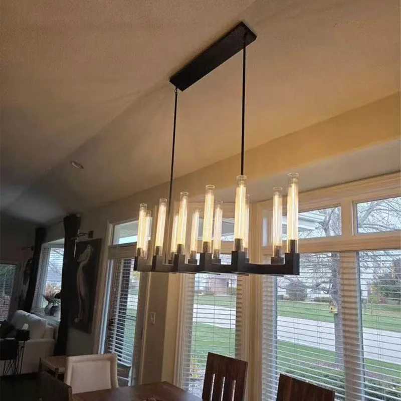

Retro Vintage American E14 Black Chandelier Lighting Lustre Hanging Lamps Suspension Luminaire Lampen For Dining Room Corridor
